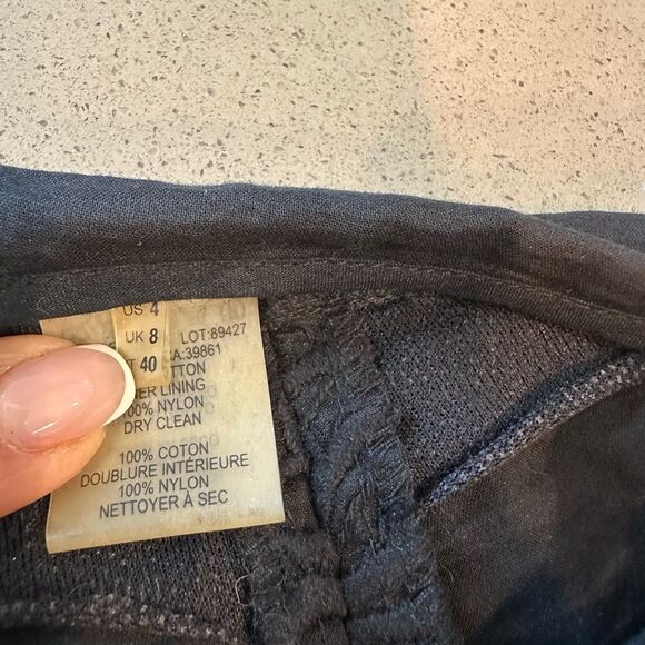 Elie Tahari Women's Black Floral Embroidered Lace Overlay Melissa Pants Size 4 - Picture 6 of 14